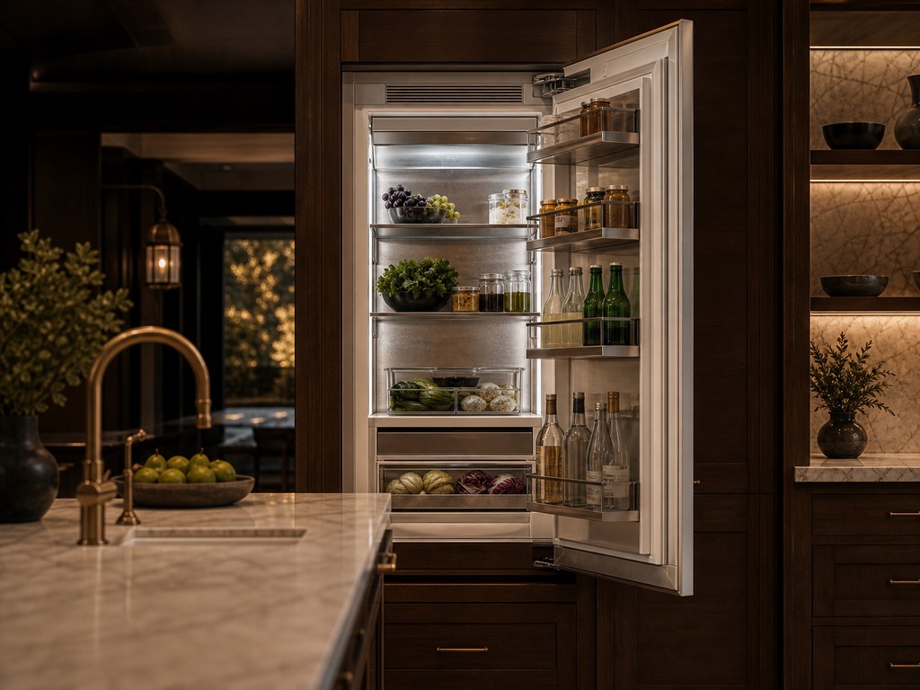 Viking built-in refrigerator serviced in a Pleasant Hill kitchen